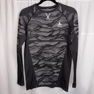 ODLO Women’s LG Blackcomb Long Sleeve Base Layer Athletic Top Space Dye Black